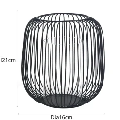 Akia sort metal lanterne 21cm