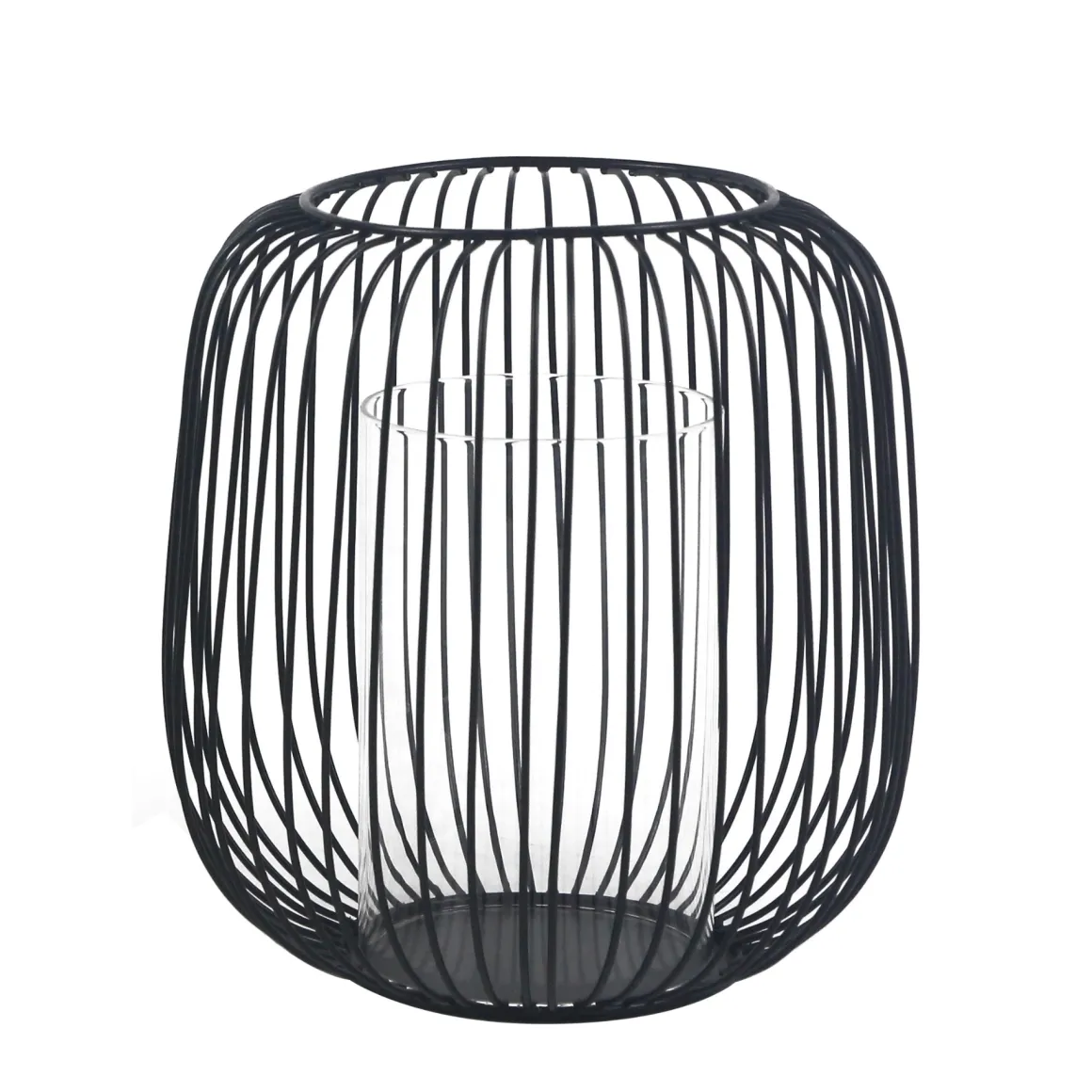 Akia sort metal lanterne 21cm
