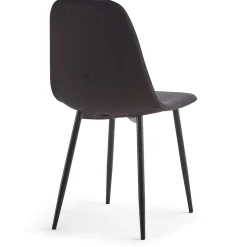 Anna spisebordsstol - polstret sort velour