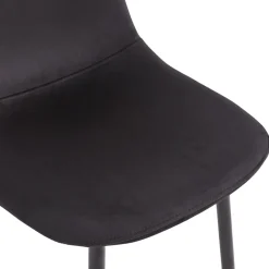 Anna spisebordsstol - polstret sort velour