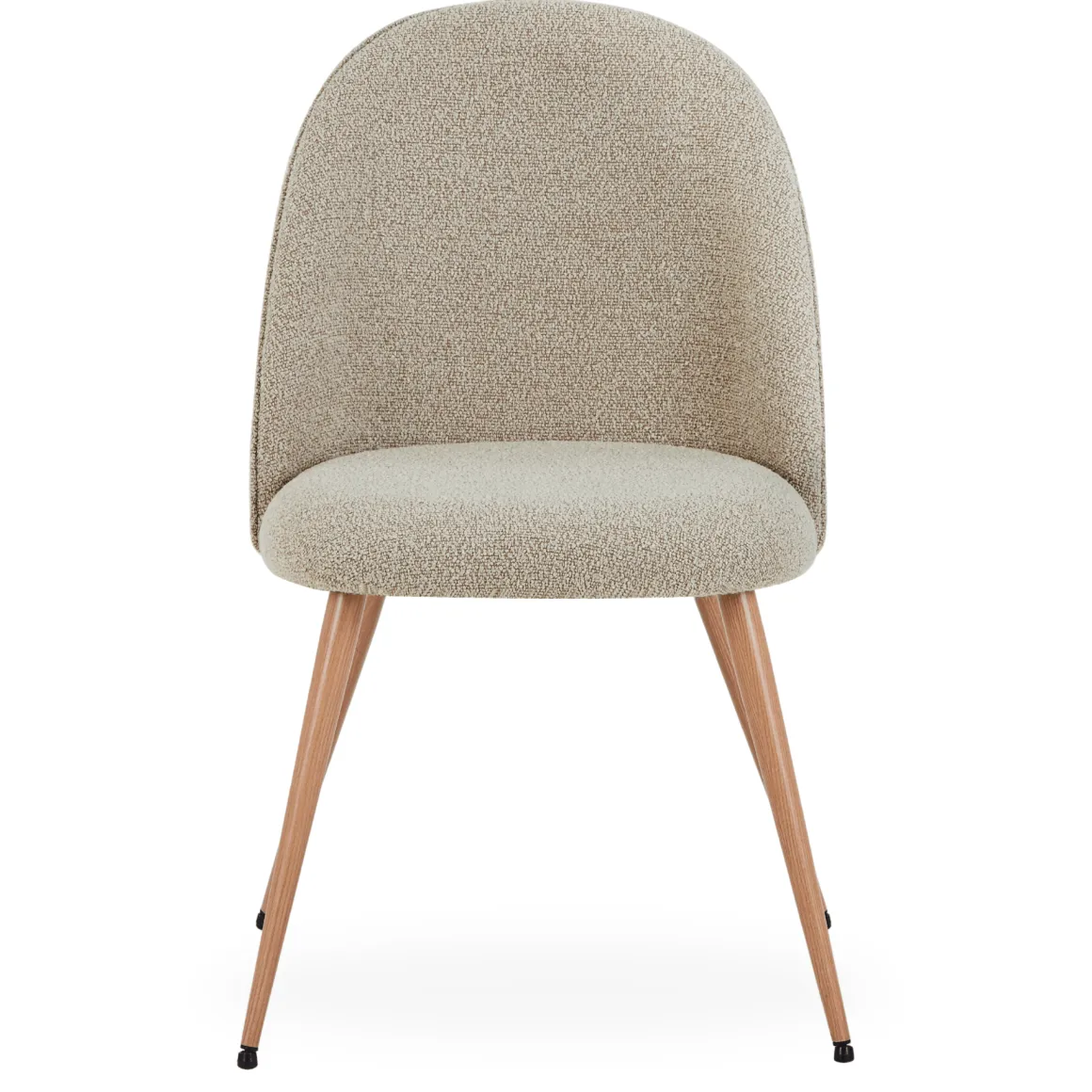 Annika spisebordsstol - Beige boucle stof med ben i egetræslook