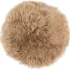 Beige rund lammeskindshynde Ø35 cm Imiteret