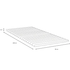 Boxmadras seng i beige 90x200 cm med 4 cm topmadras i PU-skum ekskl. ben