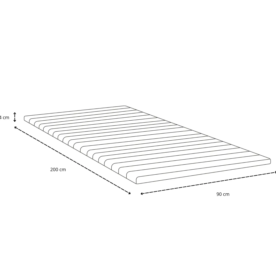 Boxmadras seng i beige 90x200 cm med 4 cm topmadras i PU-skum ekskl. ben