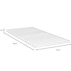 Boxmadras seng i beige 140x200 cm med 4 cm topmadras i PU-skum ekskl. ben