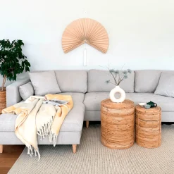 Brandy - Højrevendt og venstrevendt vendbar chaiselong sofa beige - L: 290 x D: 96 x H: 80 cm