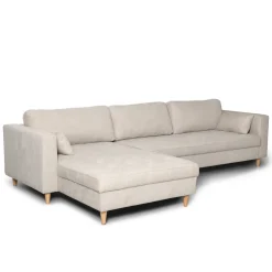 Brandy - Højrevendt og venstrevendt vendbar chaiselong sofa beige - L: 290 x D: 96 x H: 80 cm
