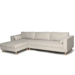 Brandy - Højrevendt og venstrevendt vendbar chaiselong sofa beige - L: 290 x D: 96 x H: 80 cm