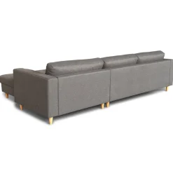 Brandy - Højrevendt og venstrevendt vendbar chaiselong sofa grå - L: 290 x D: 96 x H: 80 cm