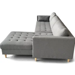 Brandy - Højrevendt og venstrevendt vendbar chaiselong sofa grå - L: 290 x D: 96 x H: 80 cm