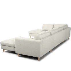 Brandy - højrevendt u-sofa i beige med chaiselong - L: 366 x D: 211 x H: 80 cm