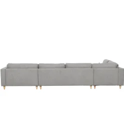 Brandy - højrevendt u-sofa i grå med chaiselong - L: 366 x D: 211 x H: 80 cm