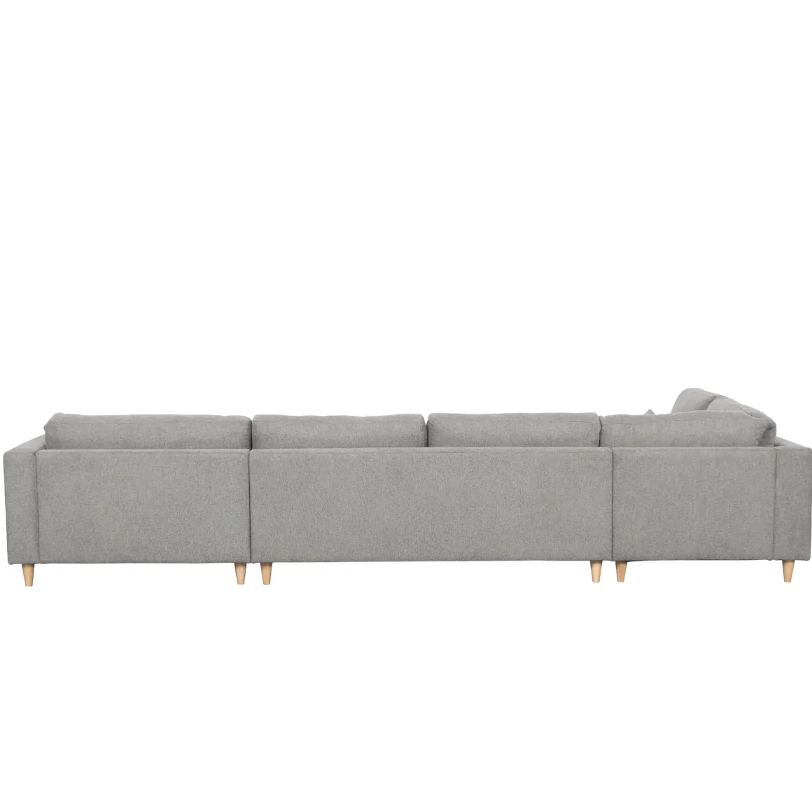 Brandy - højrevendt u-sofa i grå med chaiselong - L: 366 x D: 211 x H: 80 cm