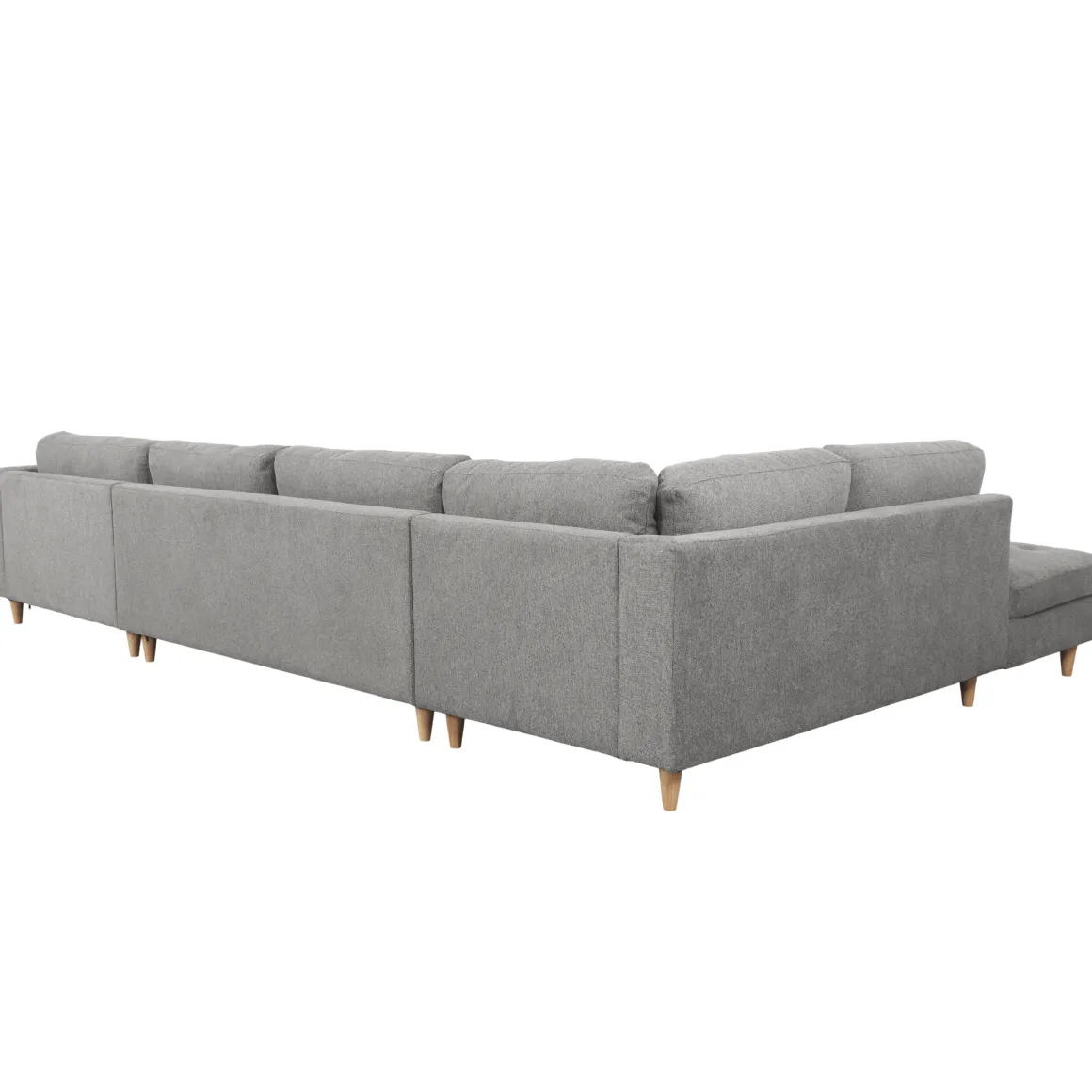 Brandy - højrevendt u-sofa i grå med chaiselong - L: 366 x D: 211 x H: 80 cm
