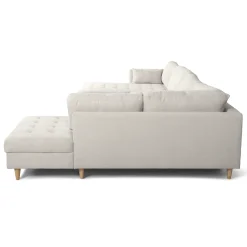 Brandy - venstrevendt u-sofa i beige med chaiselong - L: 366 x D: 211 x H: 80 cm