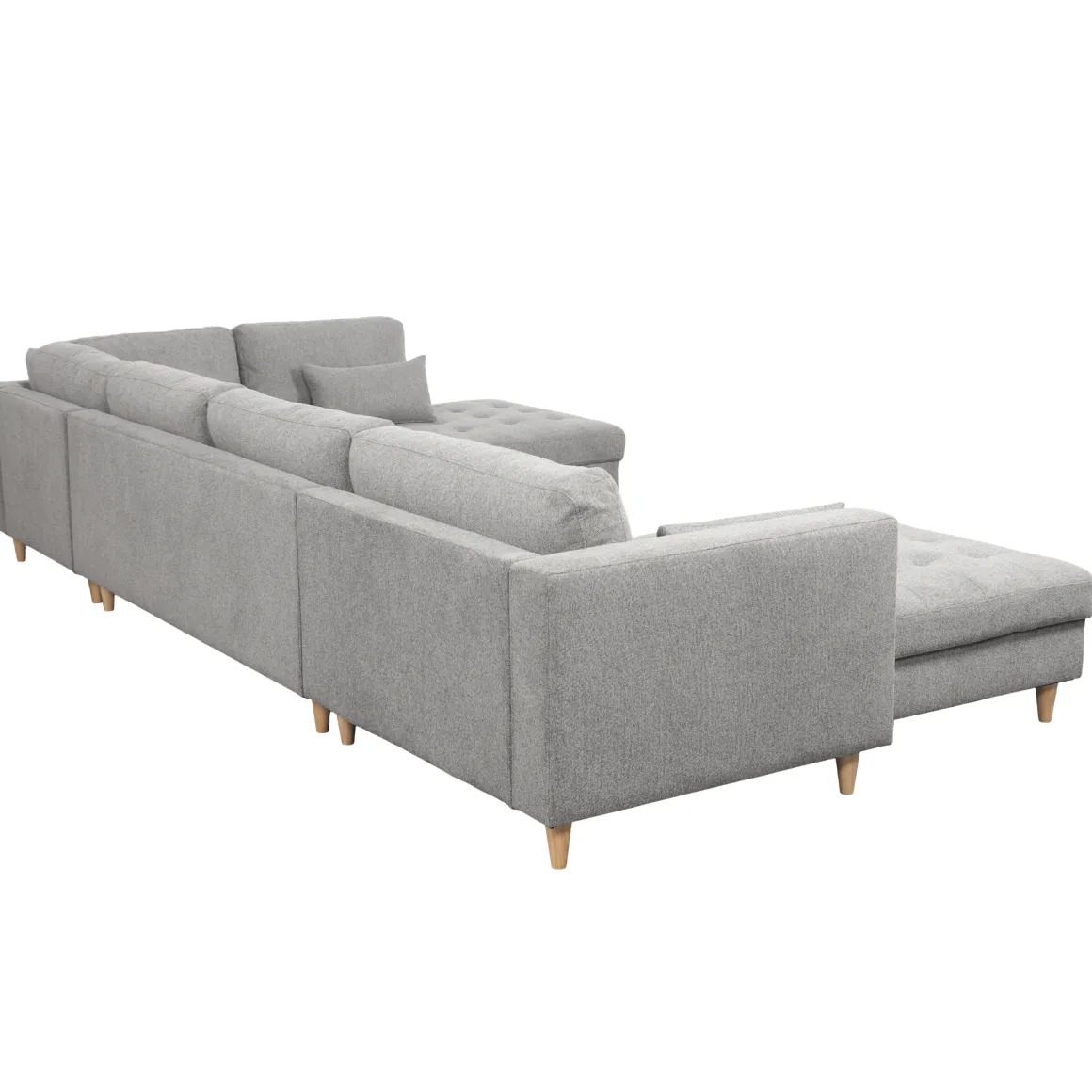 Brandy - venstrevendt u-sofa i grå med chaiselong - L: 366 x D: 211 x H: 80 cm