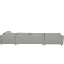 Brandy - venstrevendt u-sofa i grå med chaiselong - L: 366 x D: 211 x H: 80 cm