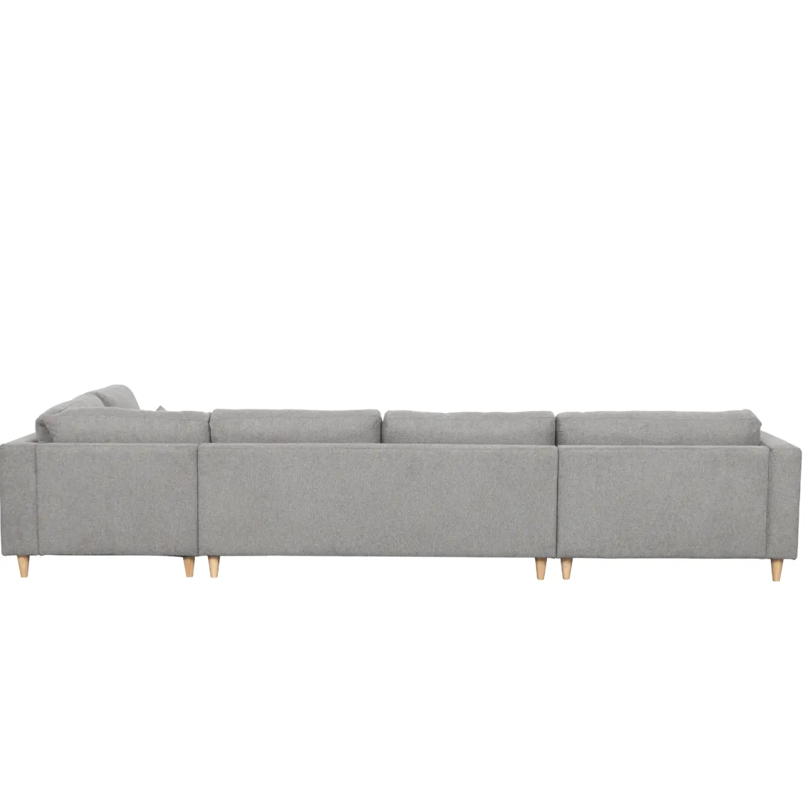 Brandy - venstrevendt u-sofa i grå med chaiselong - L: 366 x D: 211 x H: 80 cm
