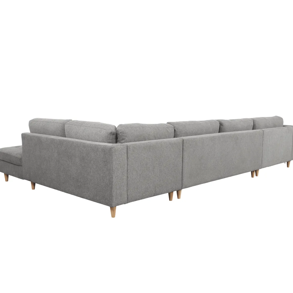 Brandy - venstrevendt u-sofa i grå med chaiselong - L: 366 x D: 211 x H: 80 cm
