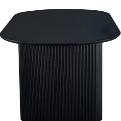 Carisma sort ovalt lamel spisebord 200 x 100 cm med søjleben