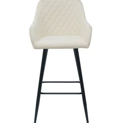 Carlo barstol - hvidt boucle med armlæn 65 cm
