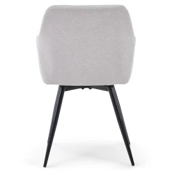 Carlo spisebordsstol - Beige polstret med drejefunktion 360 grader