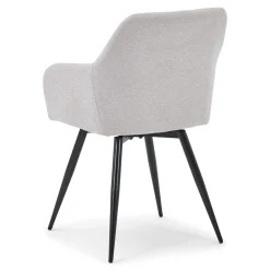 Carlo spisebordsstol - Beige polstret med drejefunktion 360 grader