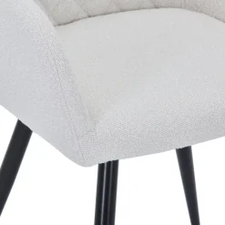 Carlo spisebordsstol - Hvid boucle med drejefunktion 360 grader