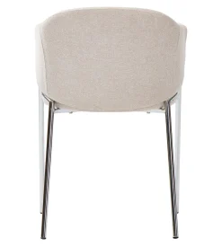 Carolina spisebordsstol i beige tekstil med chrome ben