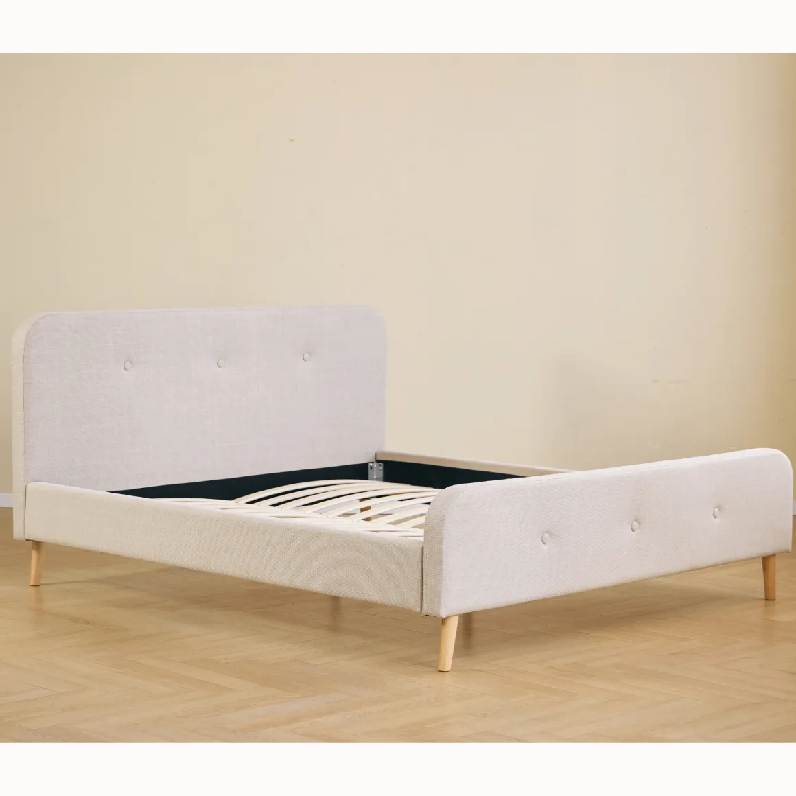 Christian sengeramme i beige 180x200 cm ekskl. sengelameller og madrasser