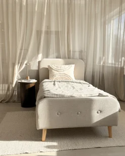Christian sengeramme i beige 90x200 cm ekskl. sengelameller og madrasser