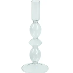 Cora glas lysestage grå 20 cm