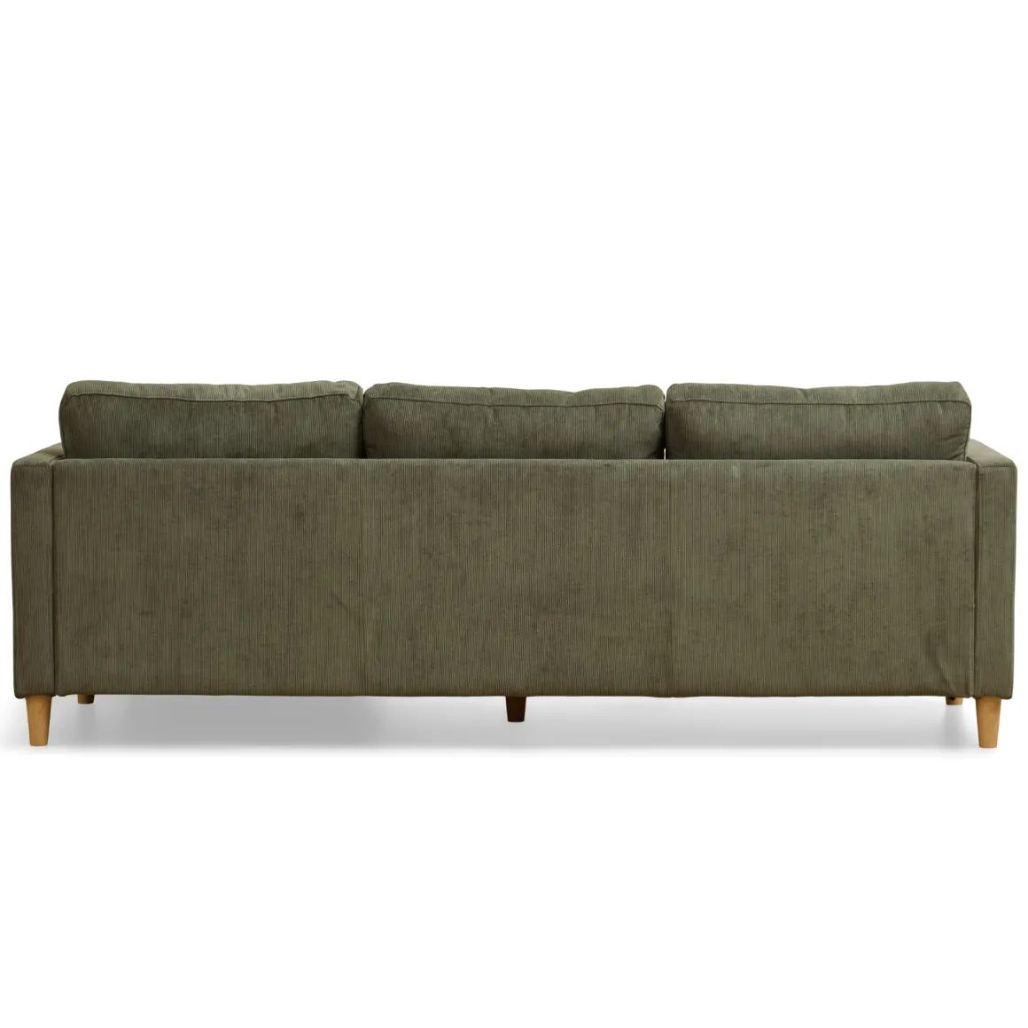Ellis - Højrevendt og venstrevendt vendbar chaiselong sofa grøn fløjl - L: 215 x D: 82 x H: 78 cm