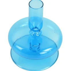 Elly glas lysestage blå 12 cm