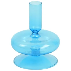 Elly glas lysestage blå 12 cm