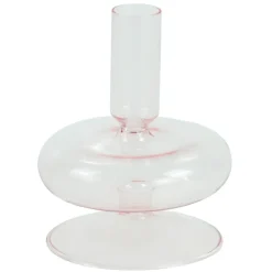 Elly glas lysestage lyserød 12 cm