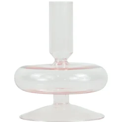 Elly glas lysestage lyserød 12 cm