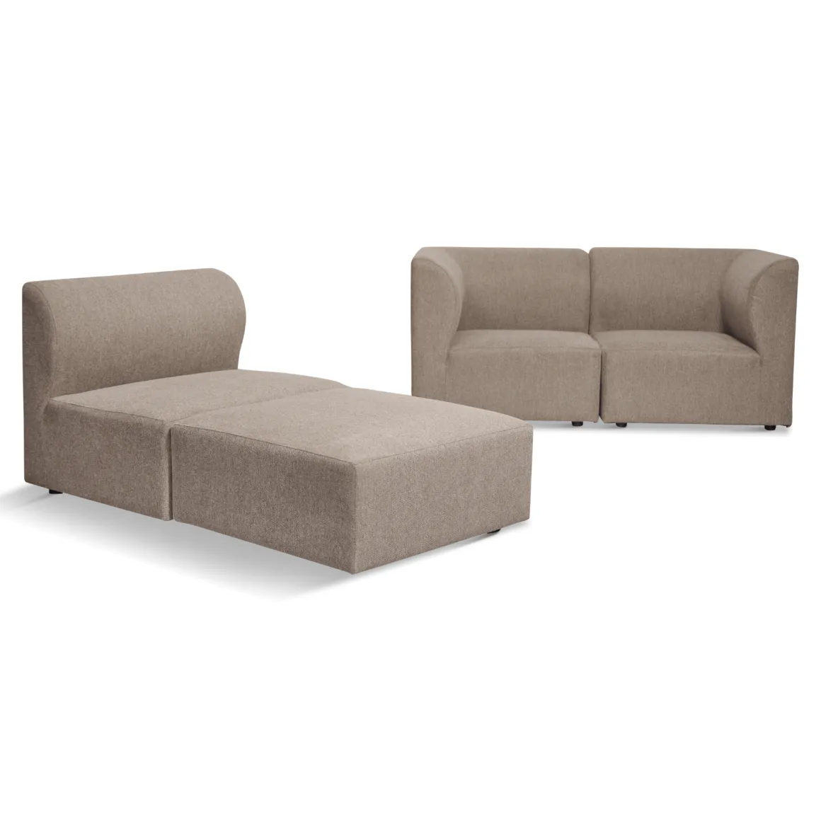Emilia modulsofa i sand 3 moduler højre- og venstrevendt chaiselong L: 243 X D: 158 X H: 72 cm