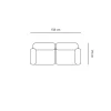 Emilia modulsofa i sand 2 moduler L: 158 X D: 79 X H: 72 cm