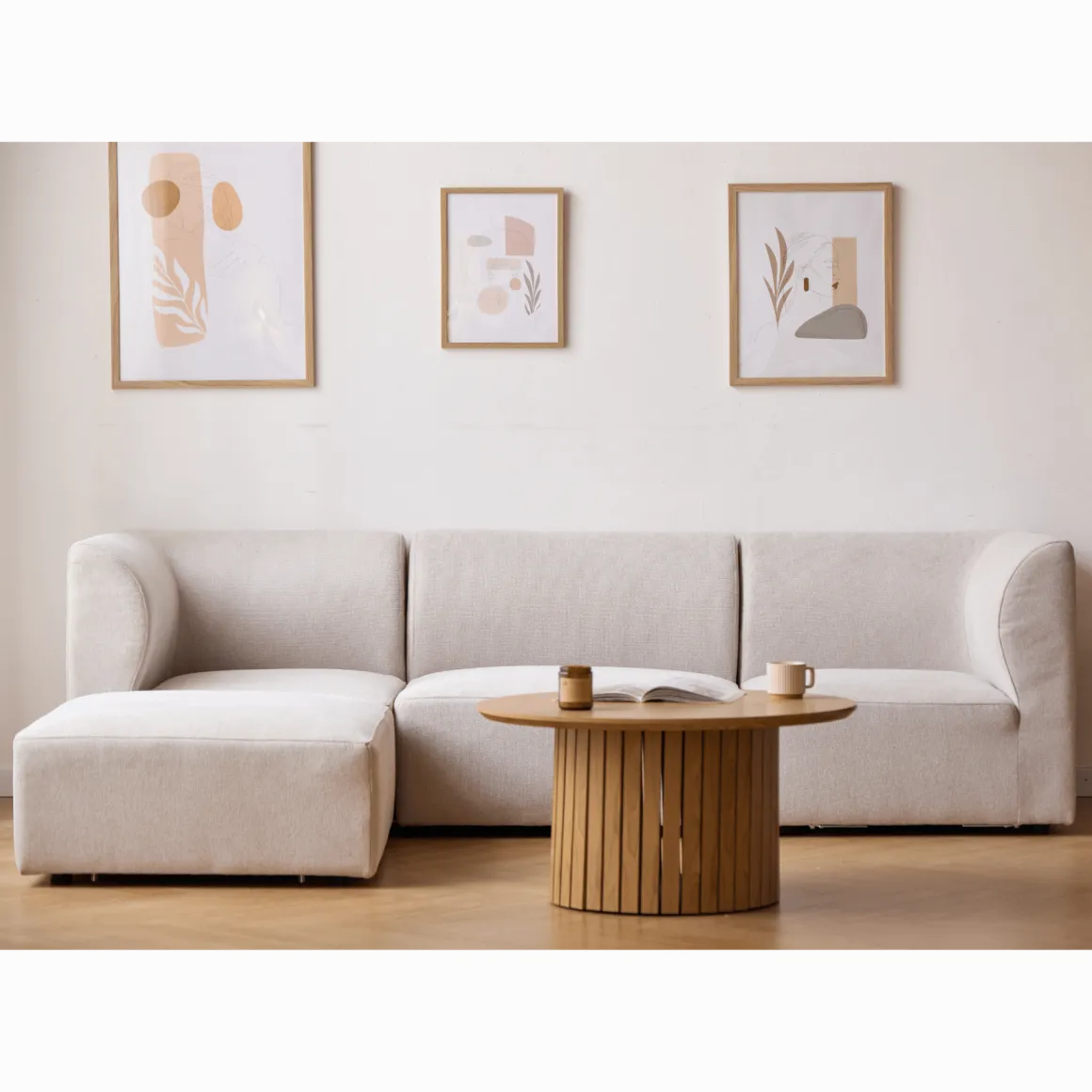Emilia puf i beige L: 79 X D: 79 X H: 39 cm