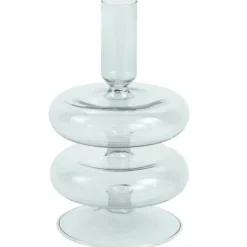 Fairy glas lysestage grå 15 cm