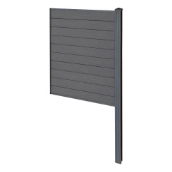 Finley komposithegn afslutningsmodul - H: 150 x L: 95 cm - Antracitgrå/sort
