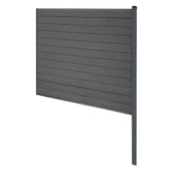 Finley komposithegn afslutningsmodul - H: 180 x L: 185 cm - Antracitgrå/sort