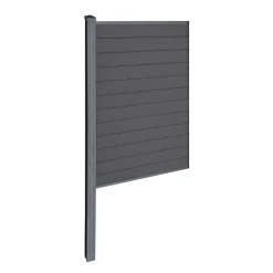 Finley komposithegn midtermodul - H: 180 x L: 95 cm - Antracitgrå/sort