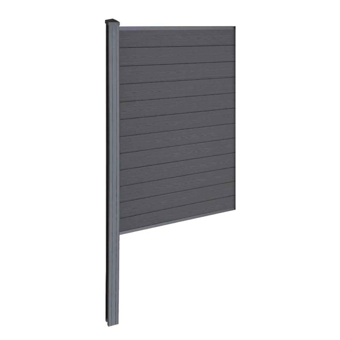 Finley komposithegn midtermodul - H: 180 x L: 95 cm - Antracitgrå/sort