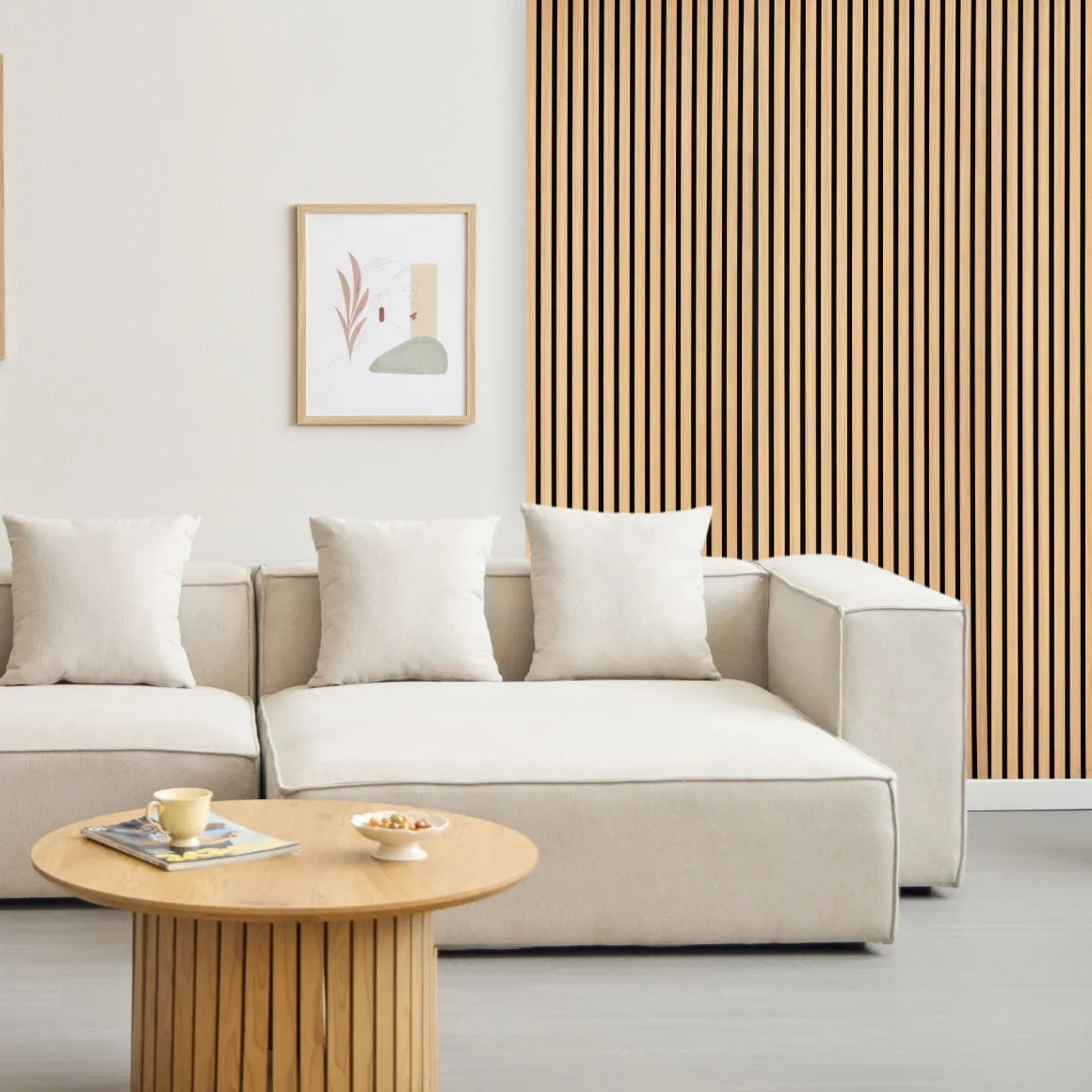 Fleksibel akustikpanel i egetræsfiner 2600x520x18 mm