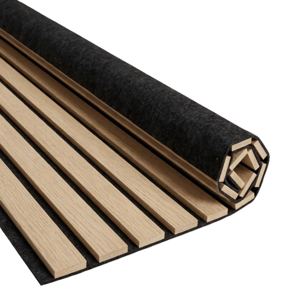 Fleksibel akustikpanel i egetræsfiner 2600x520x18 mm