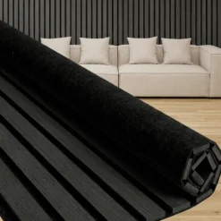 Fleksibel akustikpanel i sort egetræsfiner 2600x520x18 mm