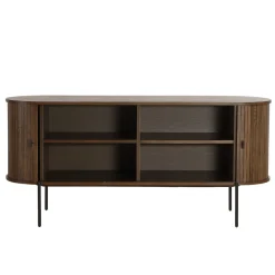 Florence jalousi skab med lameller i røget eg 160x45x75 cm