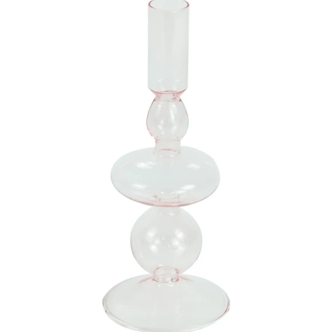 Gracie glas lysestage lyserød 18 cm